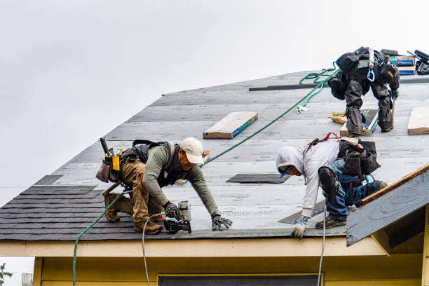 Professional Gutter Installation technician working in Mount Summit, IN